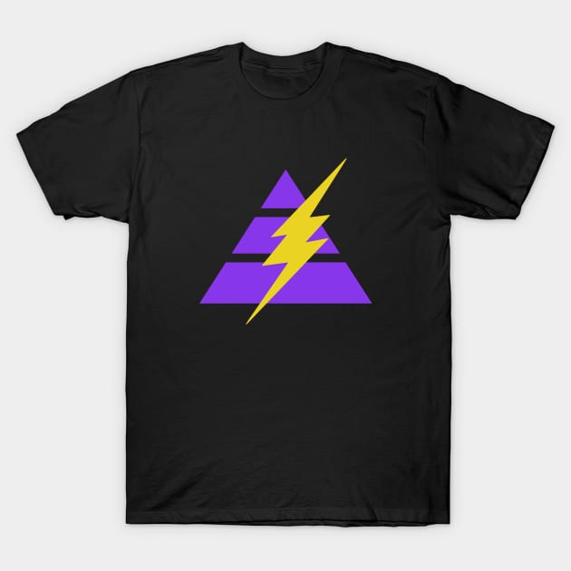 Pyramid Triangle Lightning Bolt - Purple T-Shirt by SpaceAlienTees